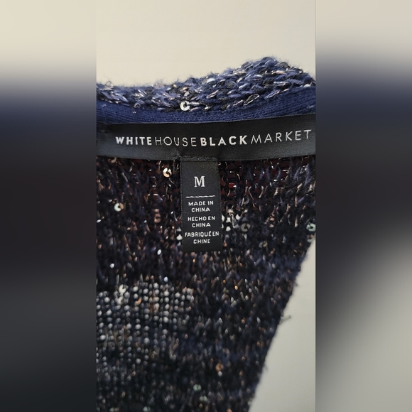 White House Black Market Sequin Duster Cardigan M ❤️‍🔥❤️‍🔥 - Picture 6 of 9